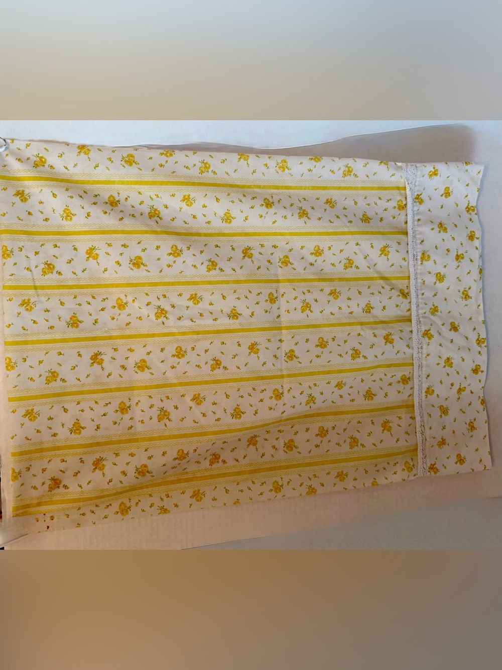 Vintage Percale Yellow and White Floral Pillowcase